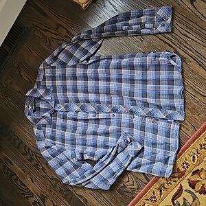 The North Face men's flannel blue / grey